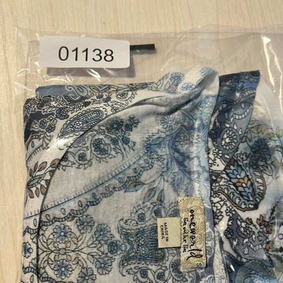 One World Small SS Blouse Paisley Y2K Boho Festival Hippie Fairy Rhinestones - Picture 8 of 8